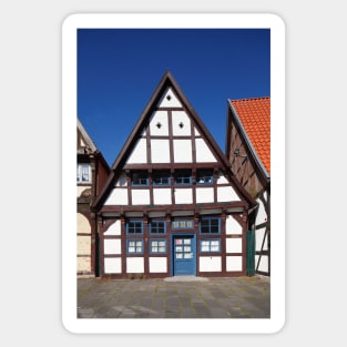 Historic half-timbered house on the church square, Nienburg an der Weser, Lower Saxony, Germany, Europe Sticker